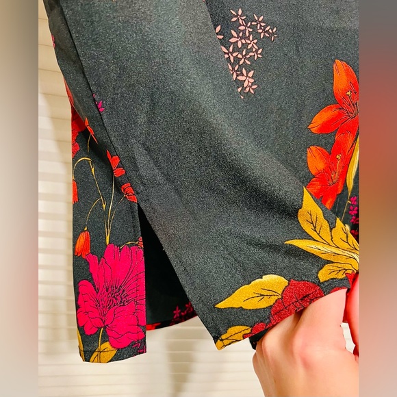 NWT Jack by BB Dakota Blouse XS Top Floral Women Short Sleeve Bohemian Green - Picture 8 of 14